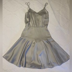 Banana Republic Satin Strappy Mini Dress Silver Light Grey Size 0